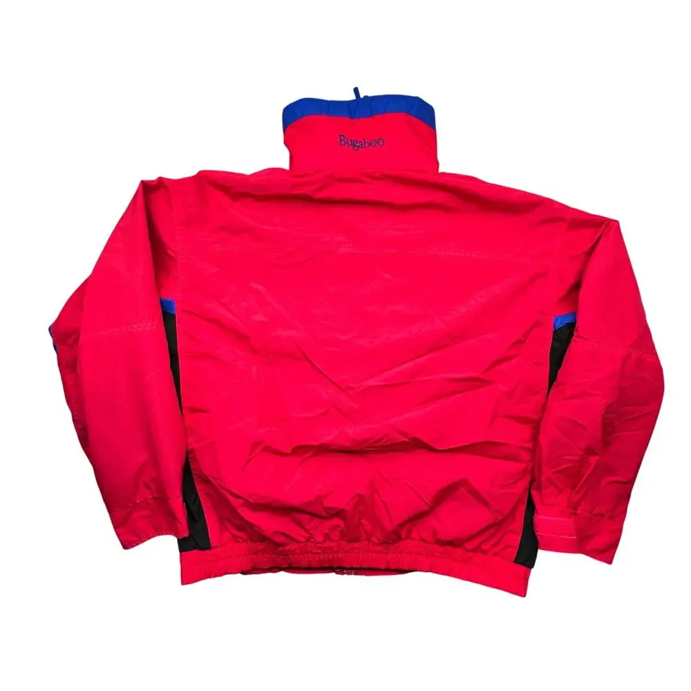Vintage Columbia Bugaboo Jacket Mens Large Blue Red Black Hooded Nylon Shell